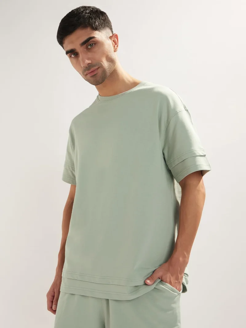 نوبيرو Cotton Solid Co-Ord Set for Men