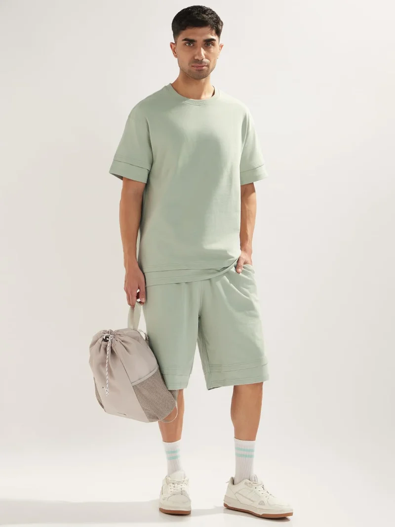 نوبيرو Cotton Solid Co-Ord Set for Men