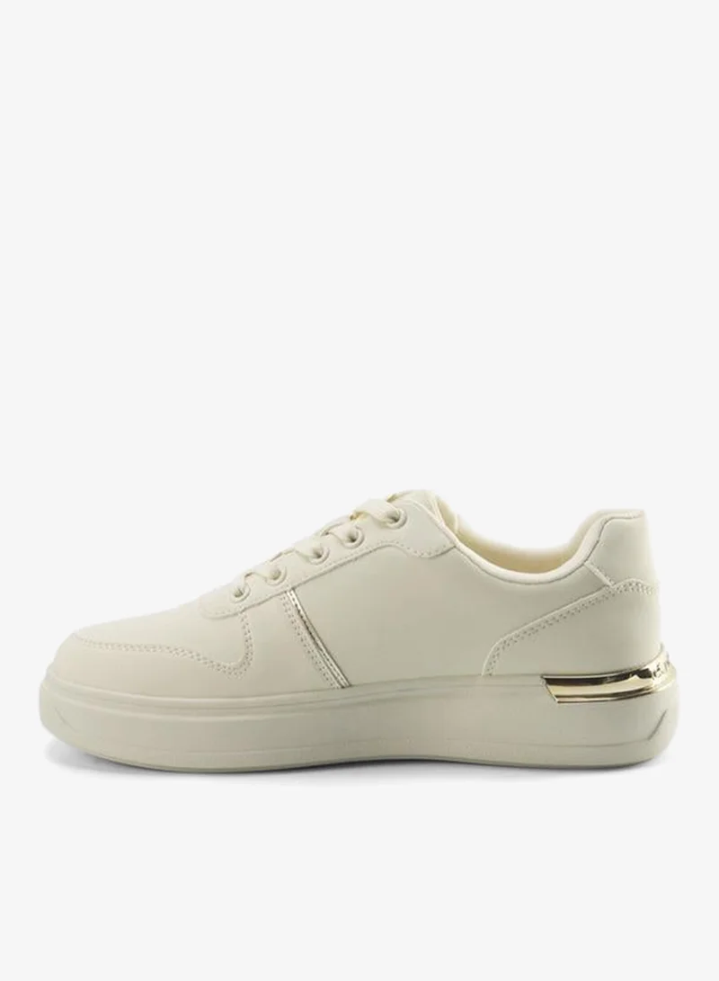 U.S. Polo Assn. CREAM Women Logo Accent Lace-Up Sneakers for Women | Best Price UAE