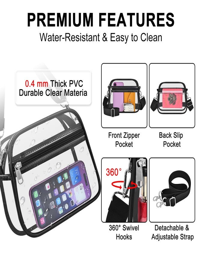 Oraben Clear Bag for Stadium Events, Clear Women's Satchel Handbags Stadium Approved，Small Clear Crossbody Purse Transparent Concert Bag with Adjustable - Image 4