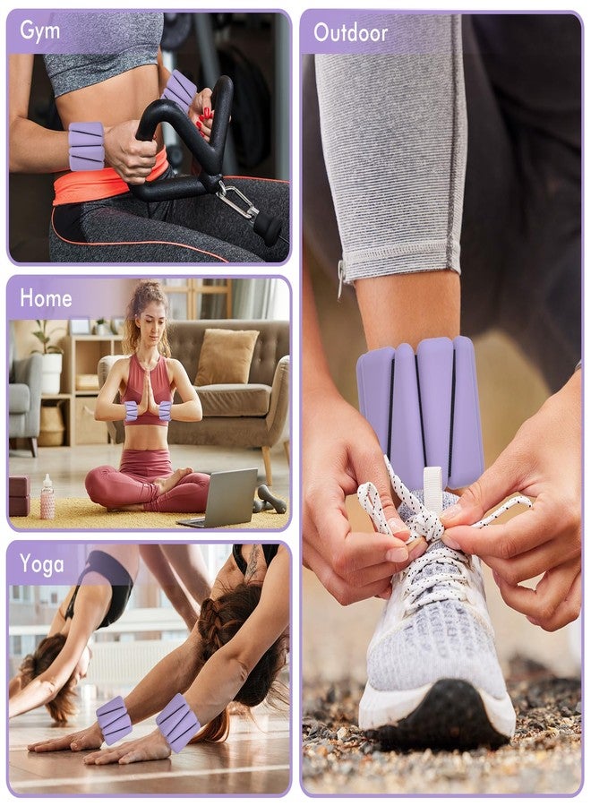 WUSOPU Wrist Weights, Ankle Weights for Women Men, Adjustable Wrist Weighted Bracelet for Home Gym Workout, Running, Yoga, Exercise, Strength Training, Set of 2 (1LB Each)-Purple - Image 5