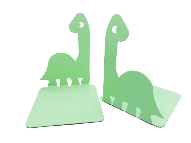 Artkingdome Cartoon Dinosaur Bookends, Book Ends Racks Stand, Nonskid Slip Dino Reading Room Decor, Metal Bookends, Decorative Gift - Image 1