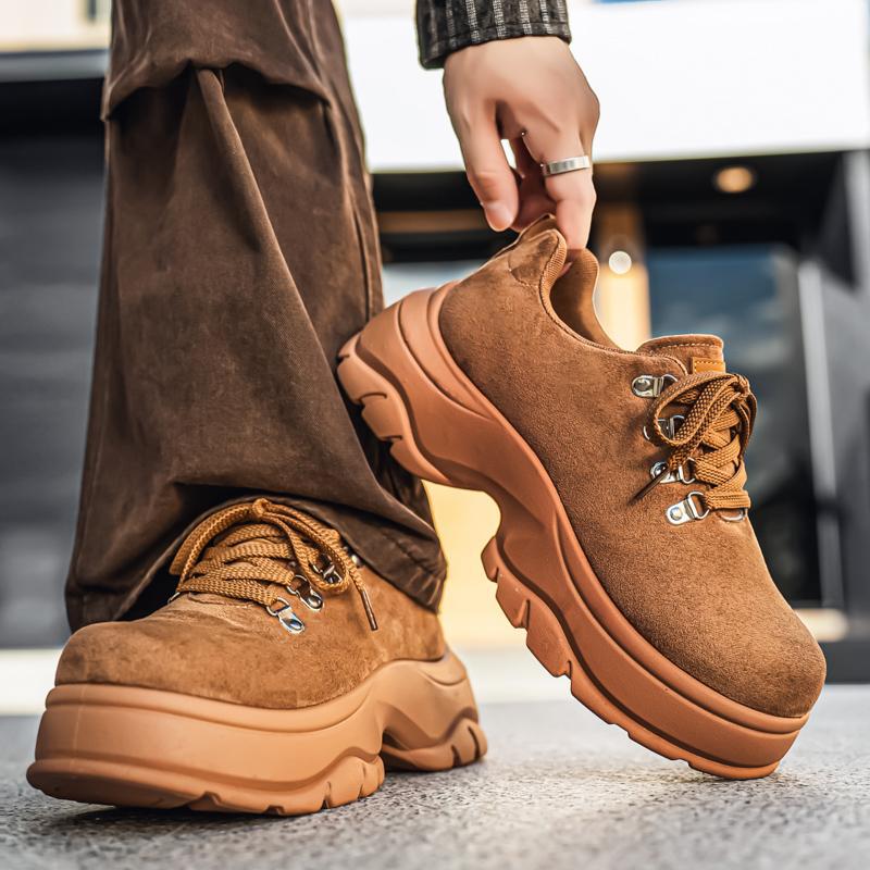 One-Piece Drop-Shipping Men'S Shoes, New Autumn Thick-Soled Height-Increasing Shoes, Large Leather Shoes, British Style Versatile Casual Derby Shoes For Men - Image 2