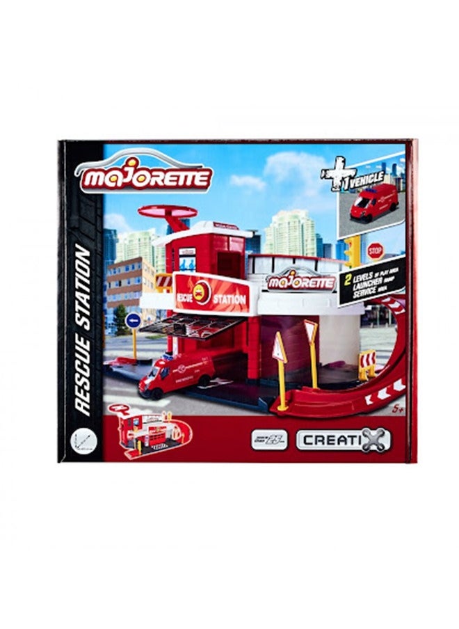 Majorette Creatix Rescue Station With 1 Vehicle  - Image 1