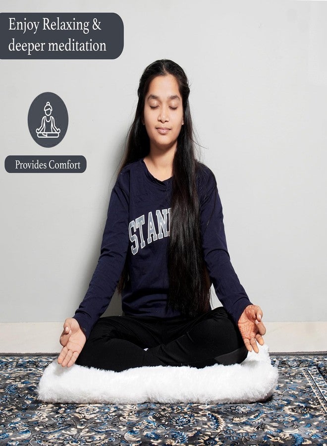 NEXTGO Floor Seat Cushions Yoga Meditation Mat Pooja aasan Soft Extra Comfortable Feather Touch Last Long Upto Washable Material Size 24 x 30 Inch 2 x 2.5 Fit (White) - Image 2