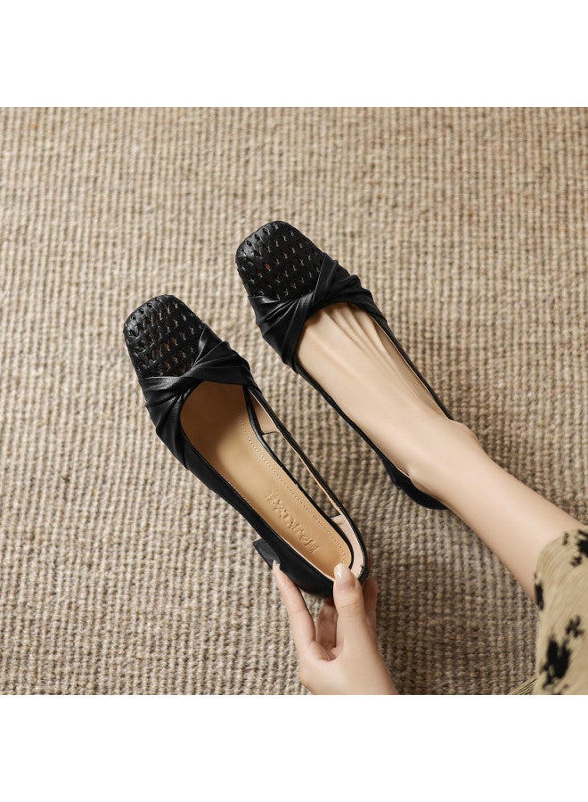 Amo Elegant Breathable Hollow-out Ladies Block Heel Pumps 2025 New Arrival Versatile Women's Shoes - Image 5
