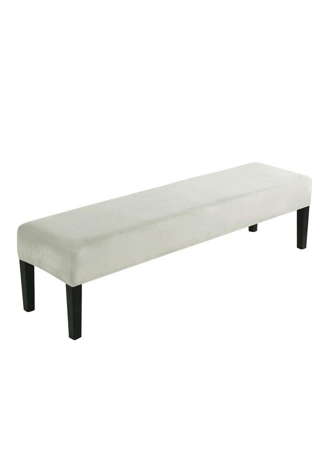 HOKIPO Elastic Fitted Dining Bench Cover, Beige(AR-4800-BGE) - Image 1