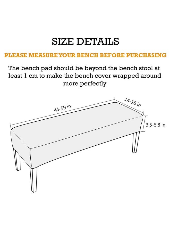HOKIPO Elastic Fitted Dining Bench Cover, Beige(AR-4800-BGE) - Image 5