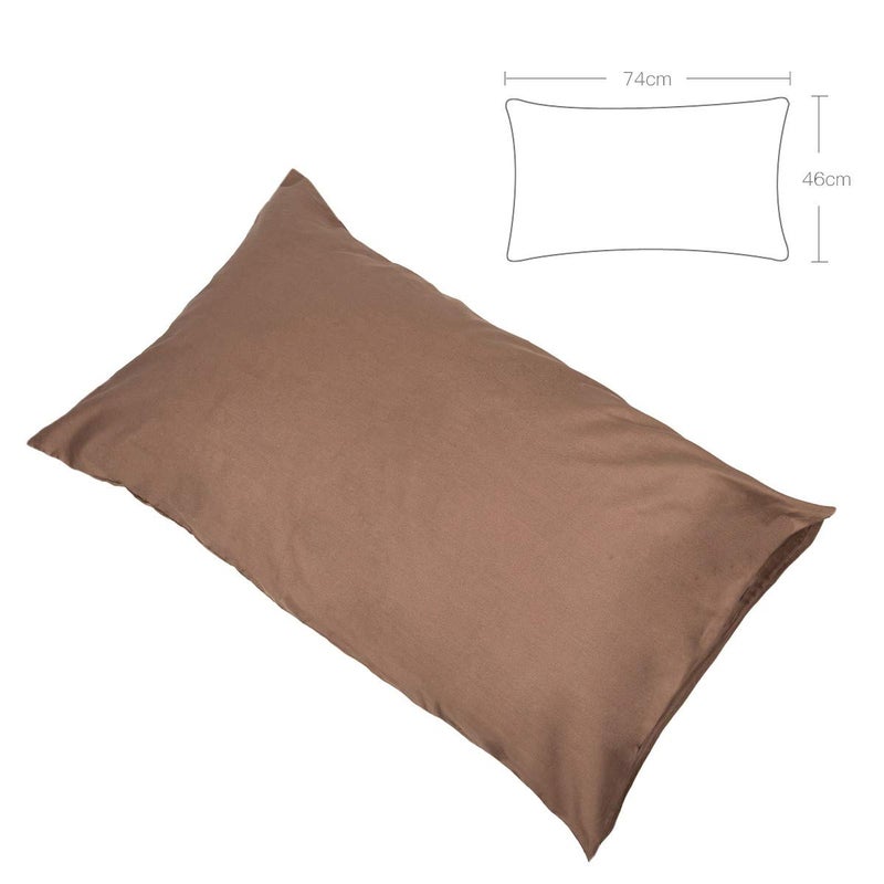 mookaitedecor 100% Cotton Pillowcase Set of 2, Solid Color Pillow Case Covers with Envelope Closure, Rectangular Cushion Case for Couch & Chair & Bed, 18 x 29 Inch, Brown - Image 5