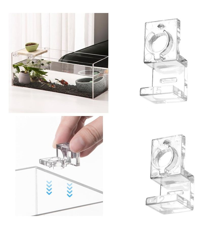10pcs Clear Acrylic Aquarium Clips For 15mm Thick Tubes Hoses Filter Pipe Organizer Holder - Image 3