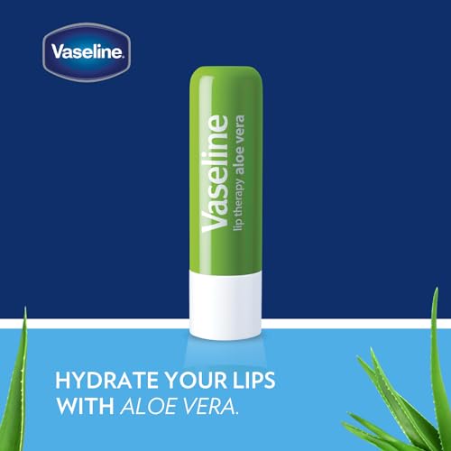 Vaseline Lip Therapy Care Aloe Fresh, Fast-Acting Nourishment, Ideal for Chapped, Dry, Cracked, or Damaged Lips, Lip Balm, 4-Pack, 0.16 Oz Each - Image 5