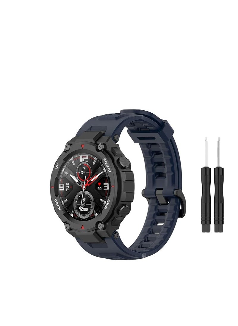 Generic Band Compatible with Amazfit T-Rex/T-Rex Pro Band Soft Silicone Wristbands Replacement Bracelet for Amazfit T-Rex/T-Rex Pro Sport Strap Smart Watch Accessories-with Install Tools  - Image 1