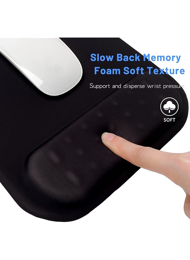 إكسوفيب وسادة ماوس جل من إسفنج الذاكرة لدعم المعصم وسادة ماوس مريحة وناعمة لأجهزة الكمبيوتر المحمولة وأجهزة ماك بوك والمنزل والمكتب باللون الأسود 9391 - Image 5