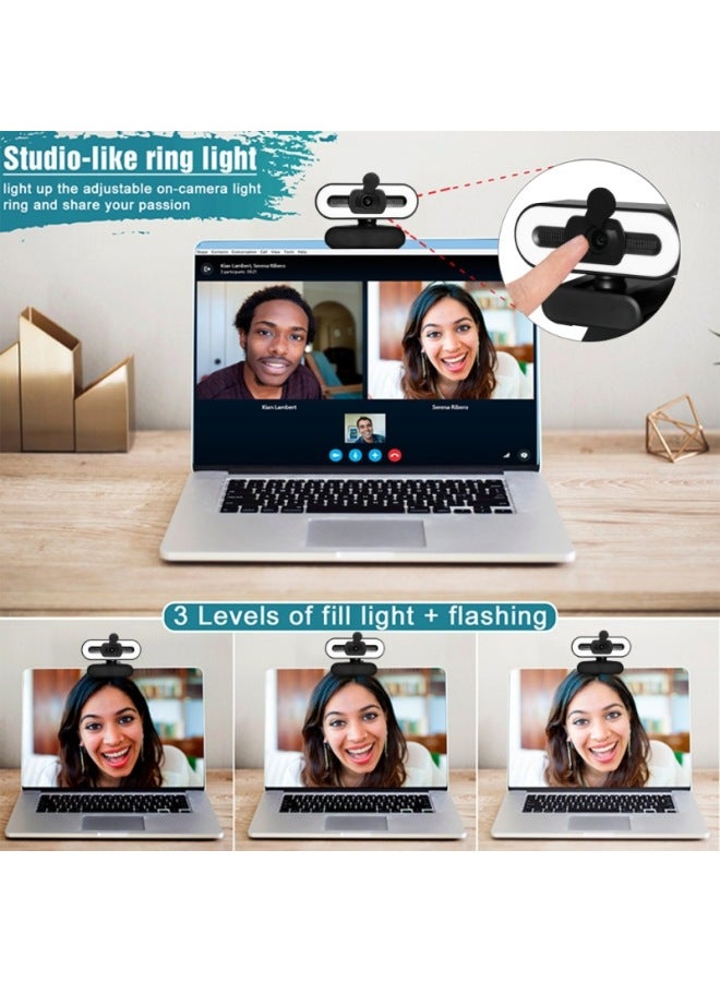 4K Live Computer Camera HD Conference Online Class Usb Driver-free Microphone Integrated Desktop Notebook Wholesale-Color:K32: 4k [fixed Focus]  - Image 4