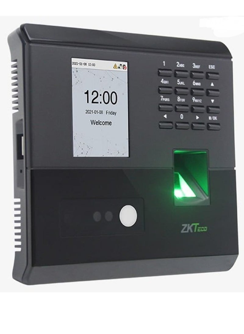 ZK MB10 attendance device, fingerprint or face and card, with an integrated attendance and departure program in Arabic