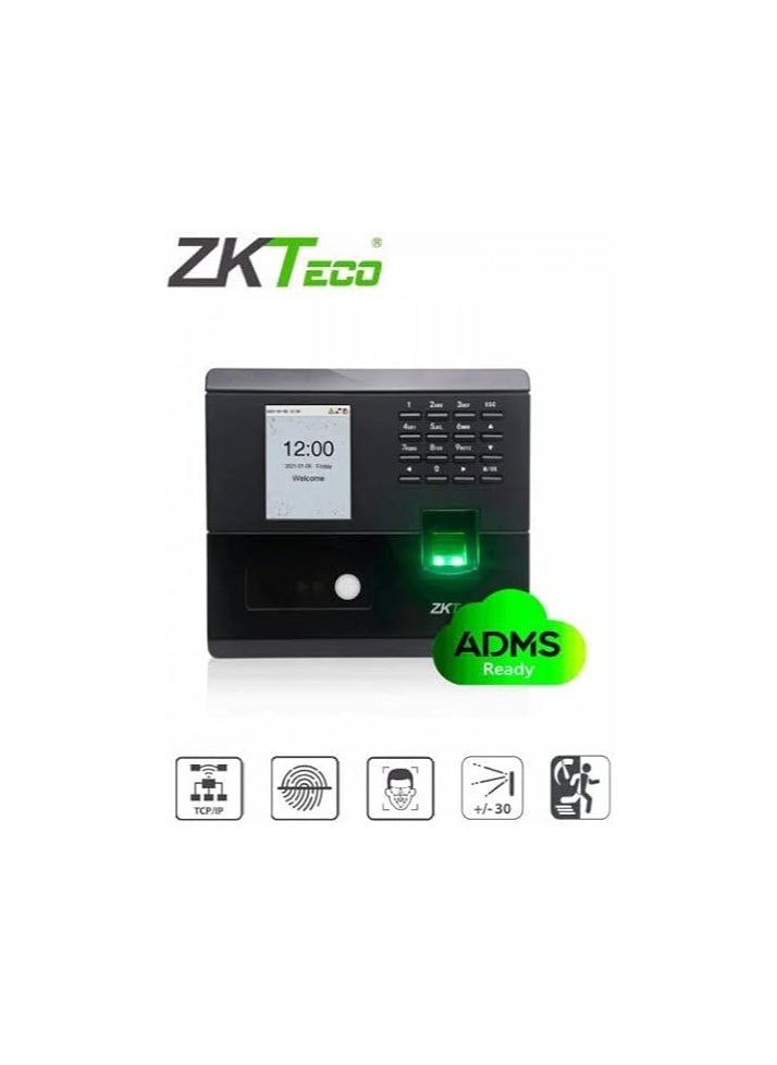 ZK MB10 attendance device, fingerprint or face and card, with an integrated attendance and departure program in Arabic