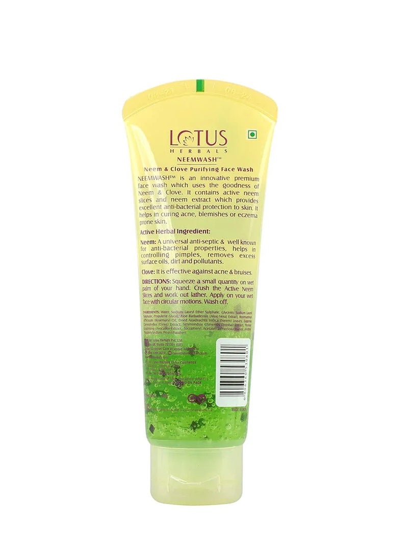 Lotus Herbal Lotus Herbal Neemwash Neem & Clove Ultra-purifying Face Wash With Active Neem Slices - 120 Gm  - Image 2