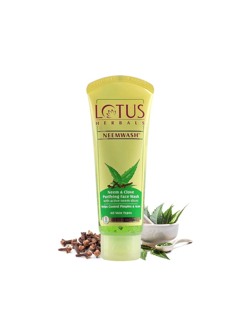 Lotus Herbal Lotus Herbal Neemwash Neem & Clove Ultra-purifying Face Wash With Active Neem Slices - 120 Gm  - Image 1