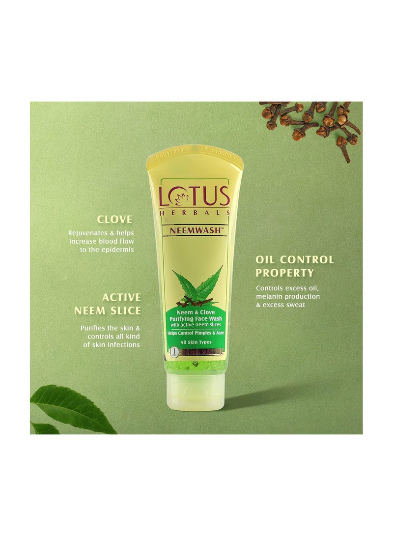 Lotus Herbal Lotus Herbal Neemwash Neem & Clove Ultra-purifying Face Wash With Active Neem Slices - 120 Gm  - Image 3