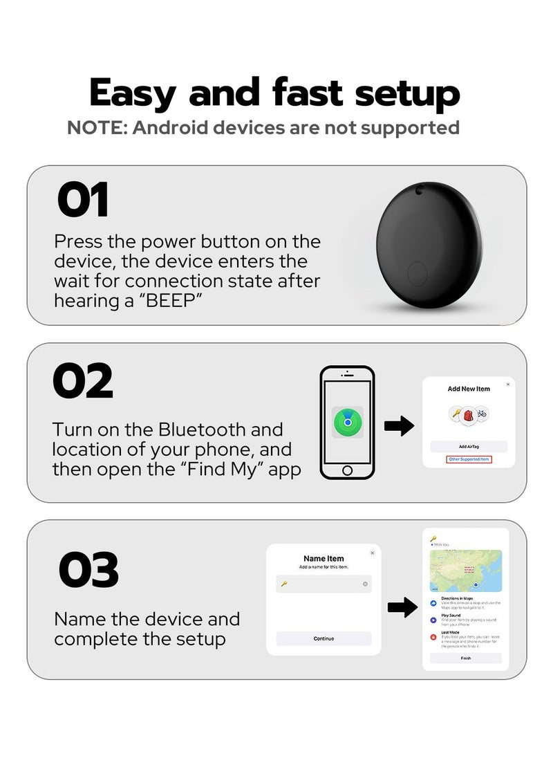 Generic - Mini  Smart Tarcker Work with Apple Find My (iOS Only) 4-Pack, IP67 Waterproof, Keys Finder and Item Locator for Keys, Bags,Luggage and More (Not for Android) - Image 1