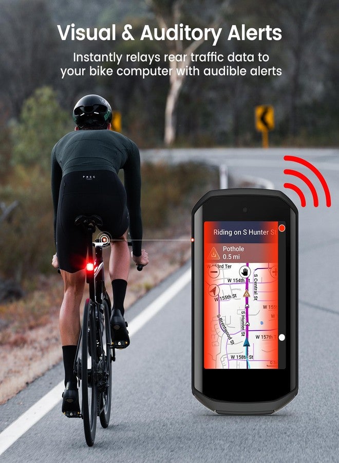 RAVEMEN NT201 Bike Radar Tail Light, 80-Lumen Bright Wide-Angle Bicycle Rear Light with Visual & Audible Alert, Auto Brake Flash, ANT+ Compatible, Power Level Check for Night Urban City Riding - Image 3