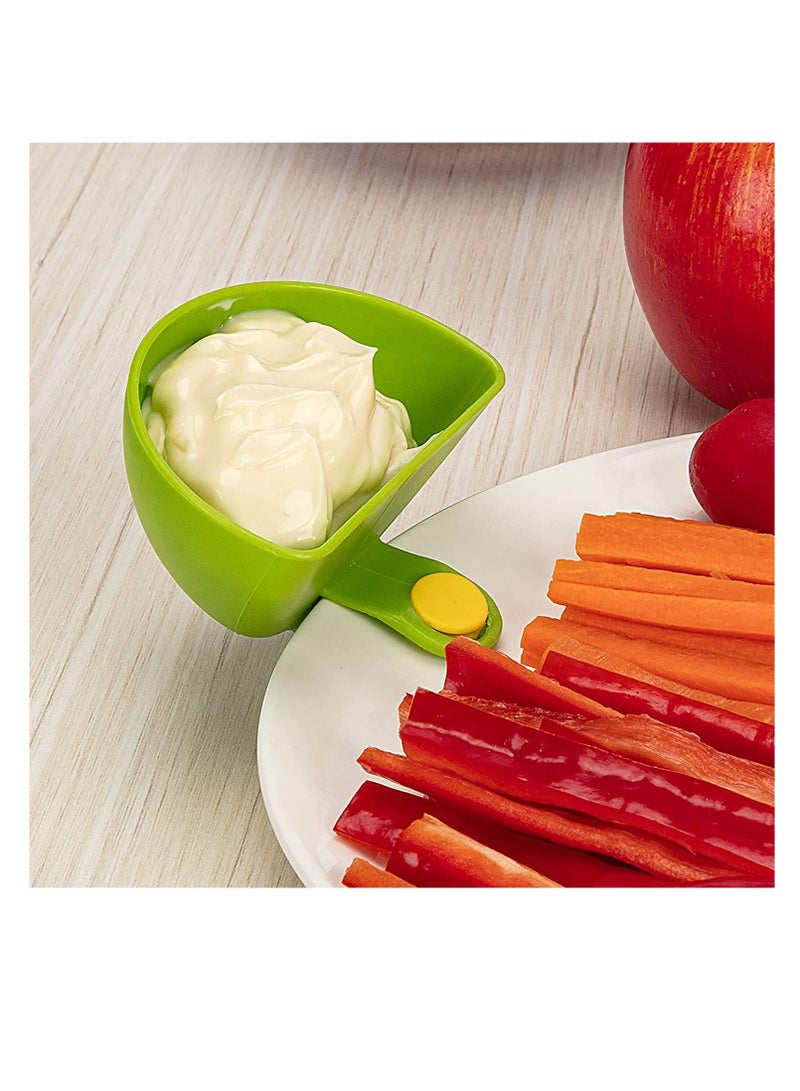 Excefore Dip Clip for Bowls Plates 4PCS Plastic Dip Clip Bowl Plate Holder Chip and Dip Serving Set Sauce Holder for Spice Tomato Sauce Salt Veggie Vinegar Ketchup Chips - Image 2