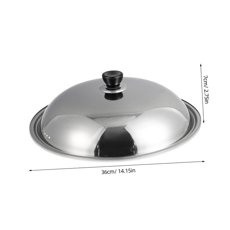 36cm Stainless Steel Universal Saucepan Lid Replacement Round Pot Cover Random Knob Style - Image 3