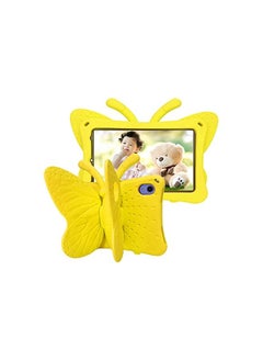 Tading Ipad Mini 6 Case Kids, Ipad Mini 2021 Case With Pencil Holder, Cute Butterfly Shockproof Light Weight Eva Foam Bumper Stand Cover For Ipad Mini (6Th Generation) 8.3" Tablet For Girls - Yellow  - Image 2