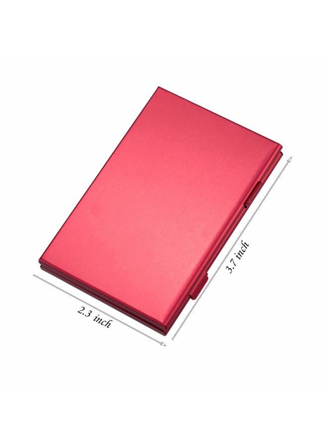 PCTC Portable Aluminum Memory Card Case Carrying Holder for SD Micro SDXC SDHC TF Card with 3M Adhesive Matrix Black Skin and Soft EVA Foam Inserts for Good Protection, Red (6 Slots) - Image 2
