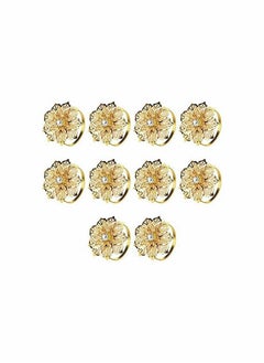 Excefore Hollow Out Metal Flower Napkin Ring Holder Set of 10(Flower-gold)  - Image 1