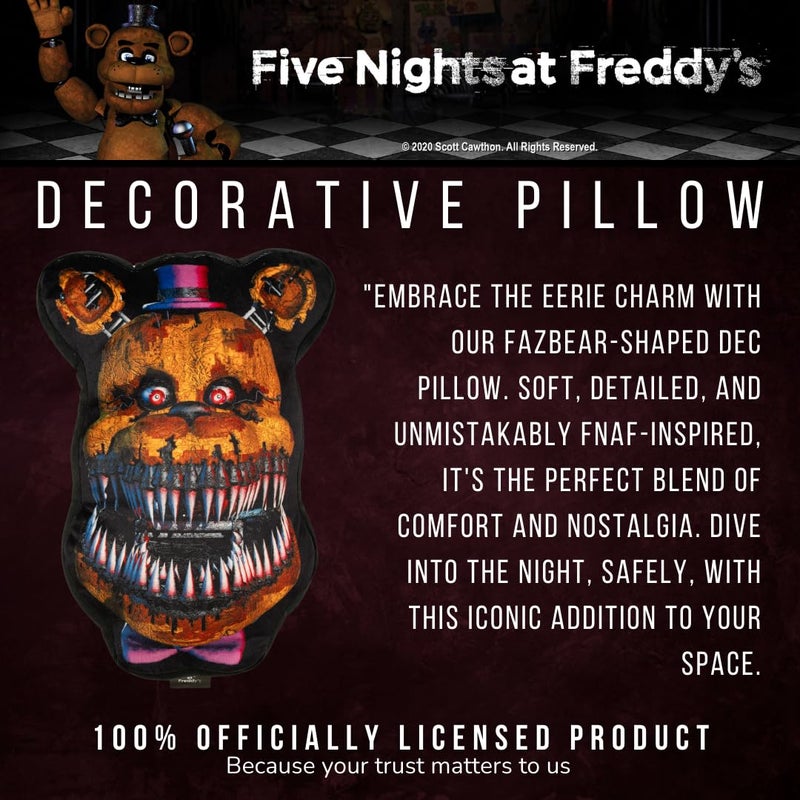Franco Collectibles Super Soft Bedding Decorative Cushion Throw Pillow (Official Licensed Product), 15" Tall, Five Nights at Freddy's - Image 2