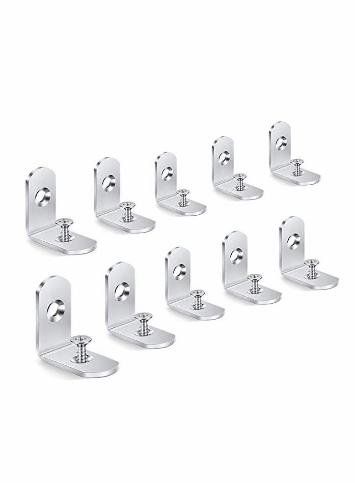 SYOSI 10 Pieces Corner Brace L Brackets Heavy-Duty 30 mm x 30 mm Right Angle Brackets Metal Corner Brackets 90 Degree Bracket for Wood Shelves Dressers Chairs with Screws  - Image 1