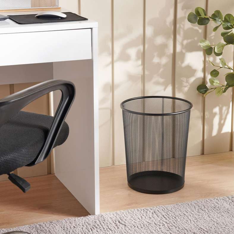 Primary Metal Mesh Waste Bin 15L 24x30x35cm-Black