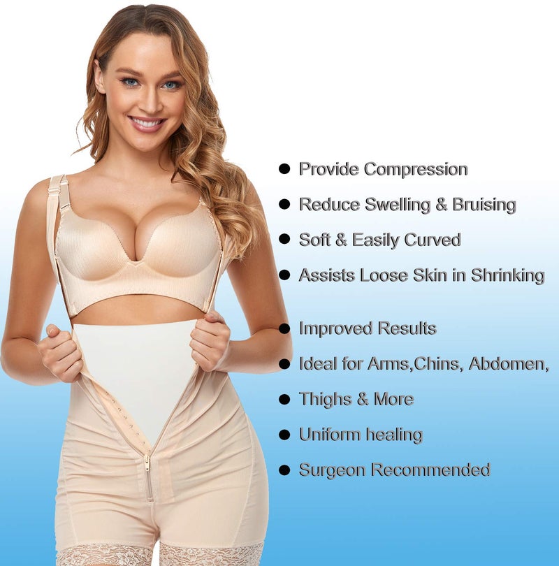 Moolida 3 Pack Lipo Foam - Post Surgery Ab Board for Use with Post Liposuction Surgery Flattening Abdominal Compression Garments Liposuction Foam pads for Recovery 8"X11" (White) - Image 3