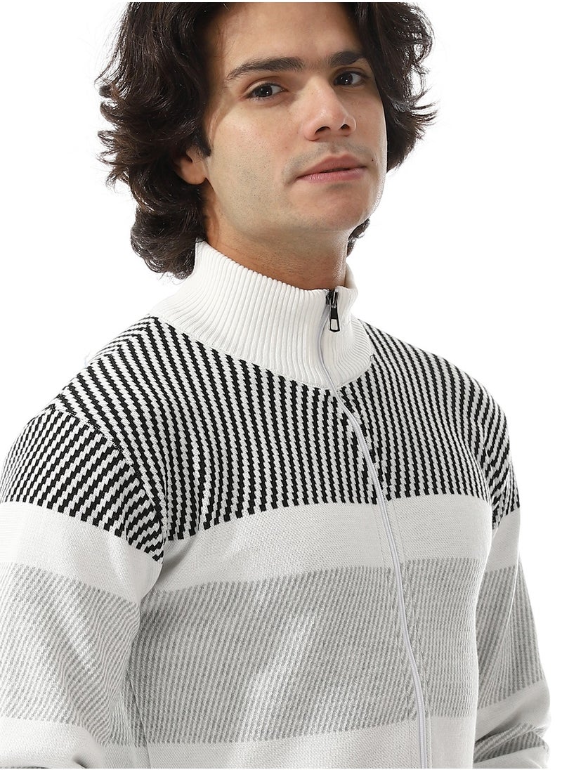 Andora Zipper Knitted Long Sleeves Sweater  - Image 4