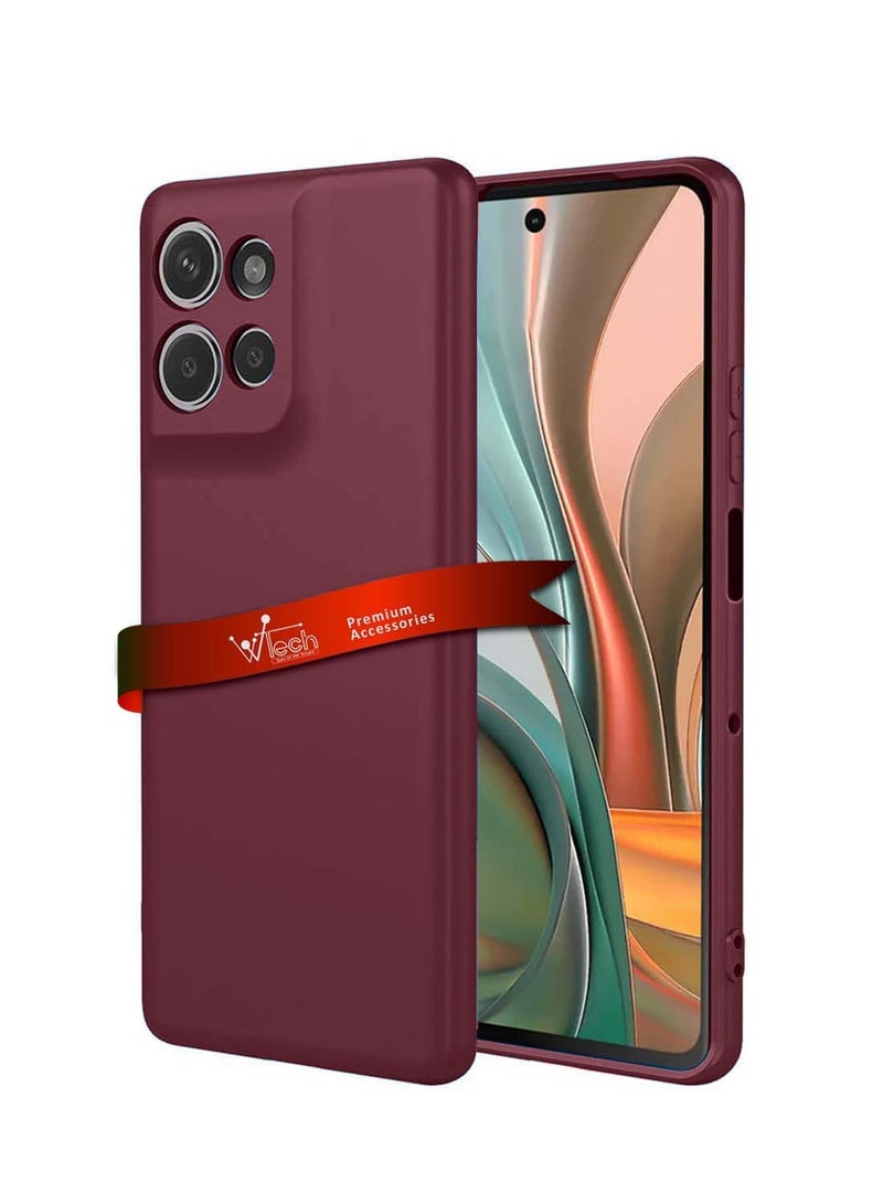 Wtech Motorola Moto G75 5G 2024 Premium Soft Liquid Silicone Case Cover - Maroon - Image 1