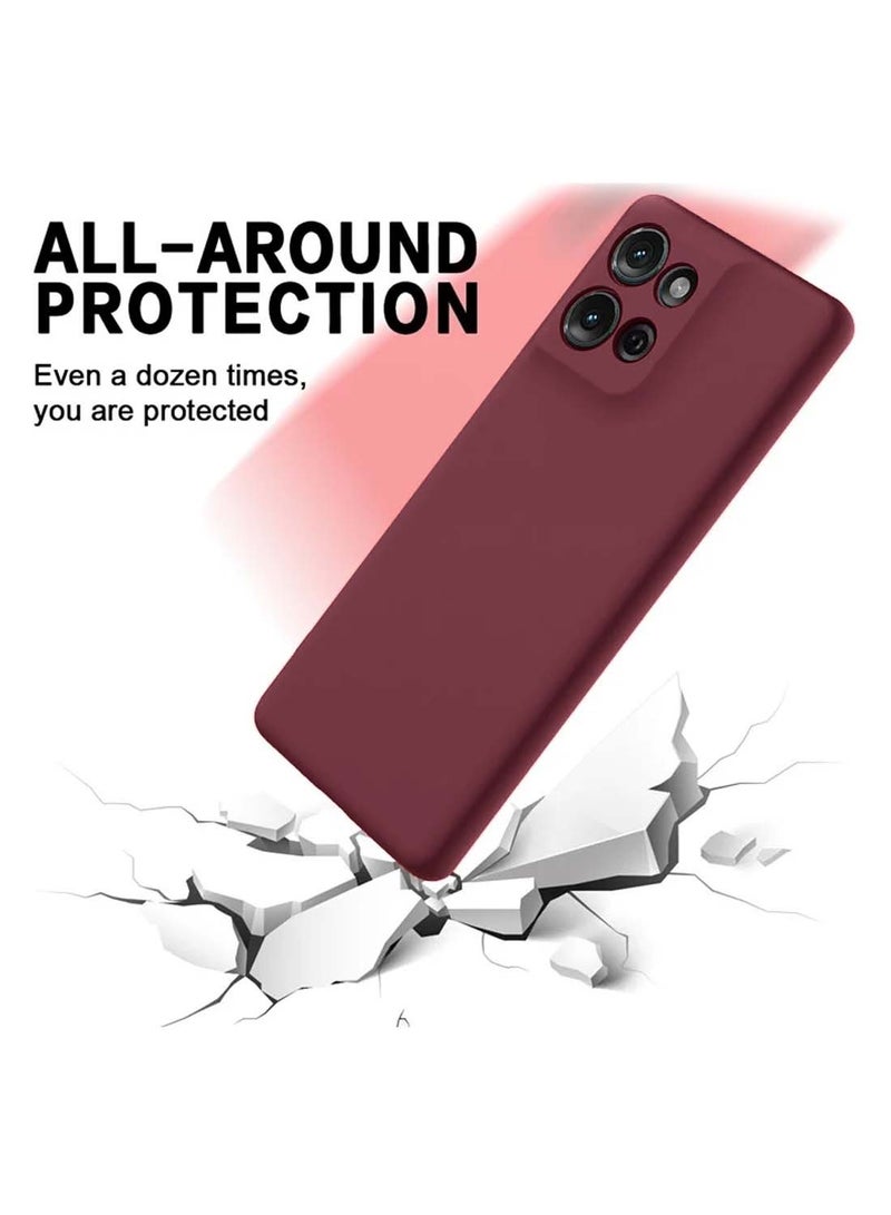 Wtech Motorola Moto G75 5G 2024 Premium Soft Liquid Silicone Case Cover - Maroon - Image 4