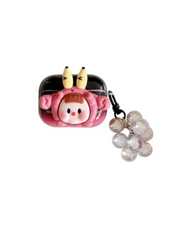 Suitable For AirPods 4 Earphone Set Creative Cartoon Shell For Apple1/2/pro2 Wireless Bluetooth Protective Cover Pendant-Color:Silicone Soft Shell + Pendant-pink Doll-Model:AirPods 1/2 Generation (protective Cover)