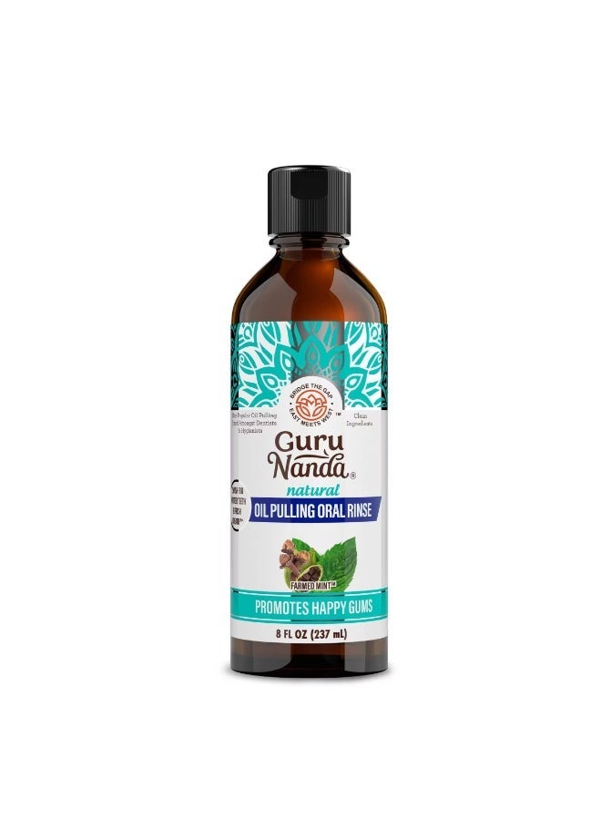GuruNanda Natural Oil Pulling Oral Rinse, Farmed Mint , 8 fl oz 237 ml - Image 2