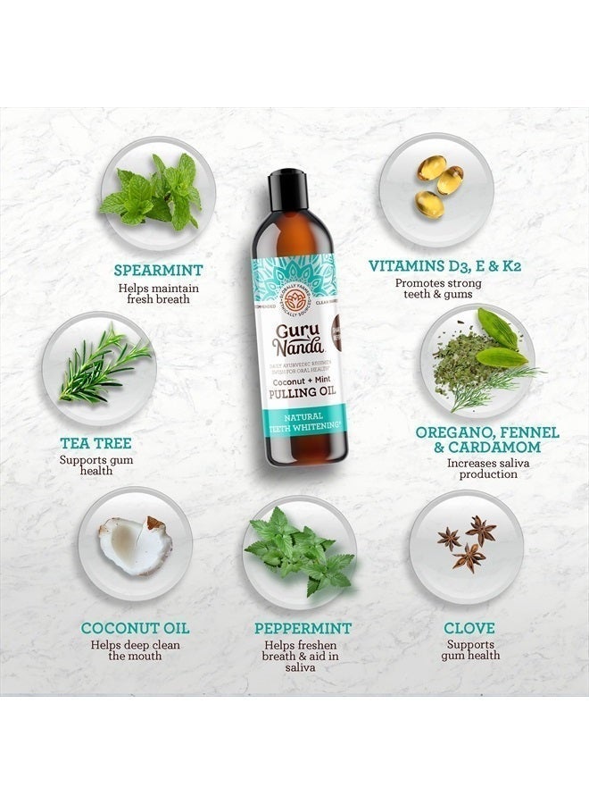 GuruNanda Natural Oil Pulling Oral Rinse, Farmed Mint , 8 fl oz 237 ml - Image 5