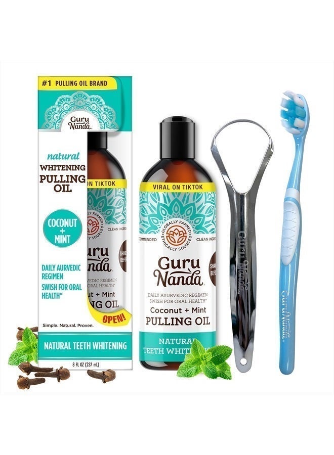 GuruNanda Natural Oil Pulling Oral Rinse, Farmed Mint , 8 fl oz 237 ml - Image 3