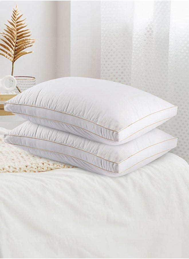 House One Hotel Pillow Microfiber with Double Golden Prime for Your Home Bed - White - 75x50 cm  - Image 3
