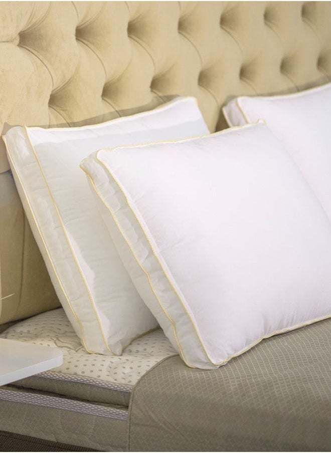 House One Hotel Pillow Microfiber with Double Golden Prime for Your Home Bed - White - 75x50 cm  - Image 4