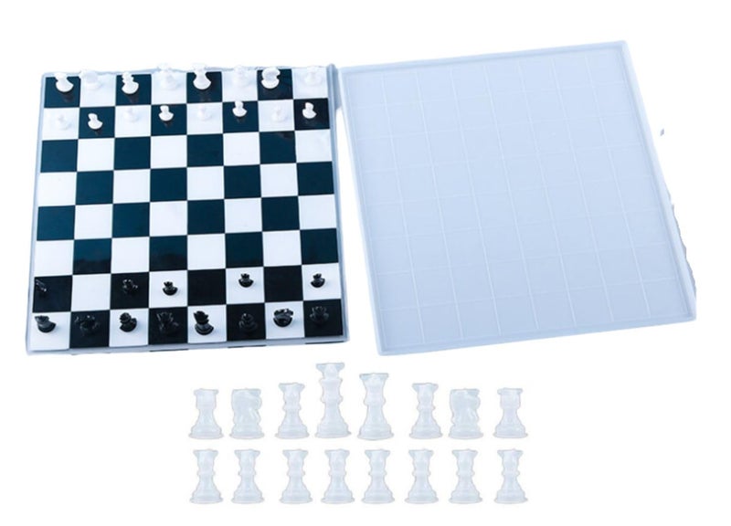 SNOOGG KidTeenAdult Pack Of Three 12 Inch Chess Board Withb 2 Mold Of Checkers Silicone Heavy Duty Moulds Epoxy Resin Casting Resin Art DIY Project - Image 1