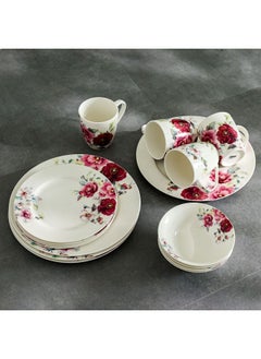 DANUBE HOME Angelika 16-Piece New Bone China Dinner Set Floral-Serve 4  - Image 2