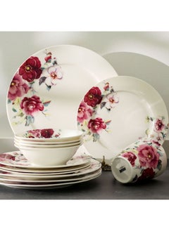 DANUBE HOME Angelika 16-Piece New Bone China Dinner Set Floral-Serve 4  - Image 3