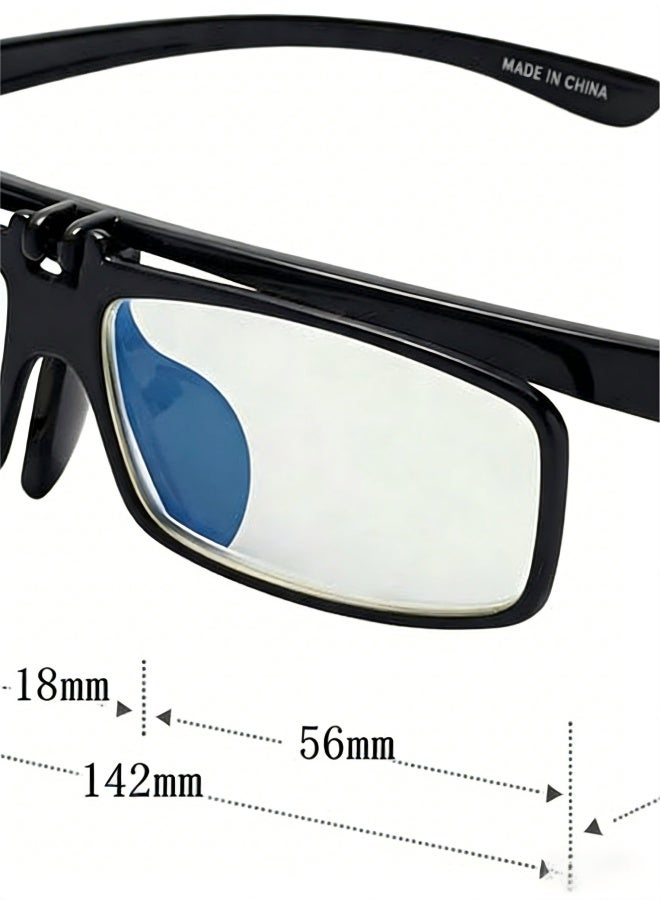 Flip Up Reading Glasses Unisex Vintage Eyeglasses Blue Light Blocking Readers Presbyopic Glasses for Close Works (Color : Black, Size : 2.0X) - Image 3