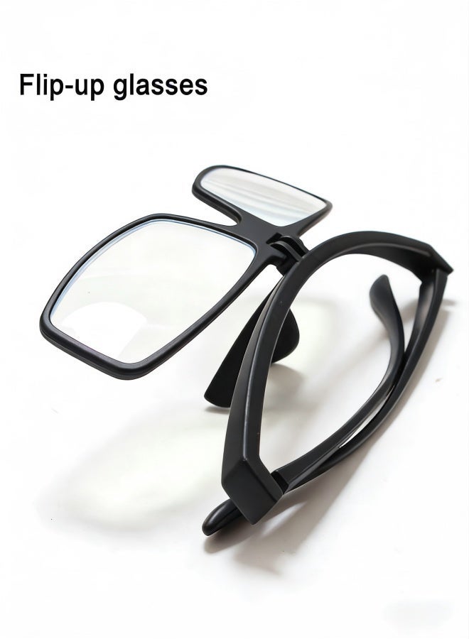 Flip Up Reading Glasses Unisex Vintage Eyeglasses Blue Light Blocking Readers Presbyopic Glasses for Close Works (Color : Black, Size : 2.0X) - Image 1