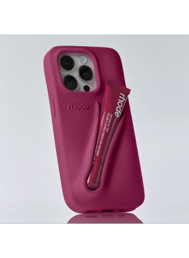 رود جراب هاتف Rhode Iphone 15 Pro Max مع حامل مرطب الشفاه في العبوة الأصلية، جراب هاتف متعدد الوظائف مع حقيبة سفر أنيقة من السيليكون - Image 1