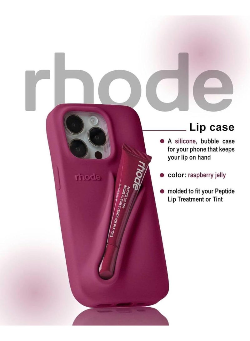 رود جراب هاتف Rhode Iphone 15 Pro Max مع حامل مرطب الشفاه في العبوة الأصلية، جراب هاتف متعدد الوظائف مع حقيبة سفر أنيقة من السيليكون - Image 3